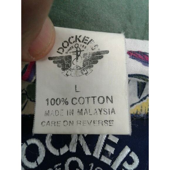 Dockers Levis Womens Green Jacket w/Multi-Color Island Design Lining Sz L RARE - Picture 7 of 9